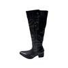 Fashion New Popular Shoes for Women  Knee High Boots Red Black White Tall Boots Woman Pleated Low Heel Casual Leather Female Long Shoes