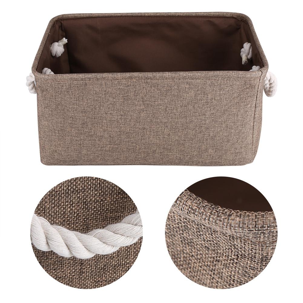 Foldable Fabric Storage Bin Basket toy Clothes Towel Laundry Box Container Brown L