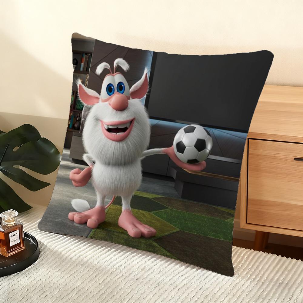 Cute Fourbob-Booba Cushion Cover Soft Short Plush Pillow Cover Smooth Cozy Texture Aesthetic Cushion Case Home Decor