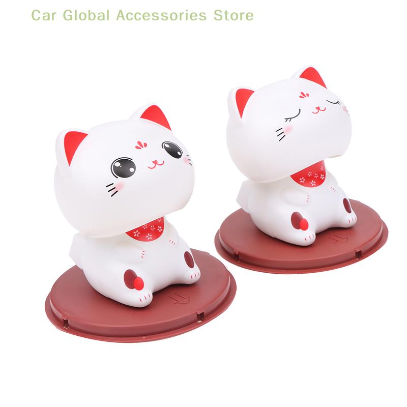 Cute Solar Power Waving Cat Waving Shaking Head Cat Home Decor Waving Cat Decor Car Ornament Doll Figurine Car Decorations