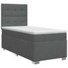 Box Spring Bed with Mattress Dark Grey 80 X 200 Cm Fabric