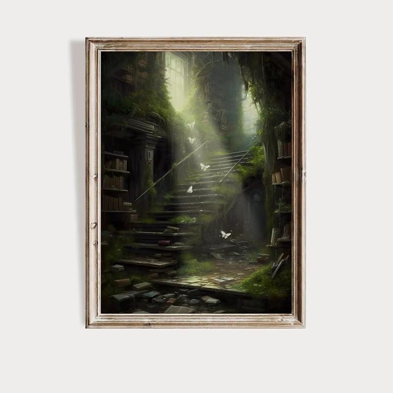Magic Wizard School Poster Owl Library Castle Canvas Printing Oil Painting Wall Art for Home Room Decoration Hanging Painting
