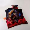 2/3pcs Duvet Cover Set, Soft and Comfortable, Black Lion Duvet Cover Extra Large, Lion Double Bedding Set for Boys Animal Gift