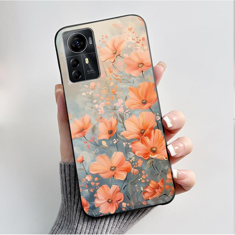 Für ZTE Blade A72S A7050 Hülle Für ZTE Blade V41 Smart Cover Luxus Mode Schmetterling Blume Silikon Weich Schwarz TPU Stoßfänger Schale