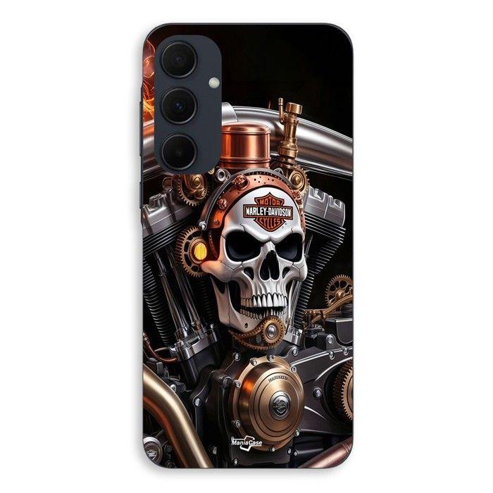 Coque Pour Samsung galaxy A35 Harley Davidson Tête de mort mécanique Maniacase
