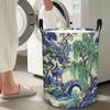 1pc Modern Laundry Basket with Still Life Landscape Print - Durable Polyester Storage Hamper Suitable for Room, Dorm, Bathroom Use, Sturdy Frame Suita