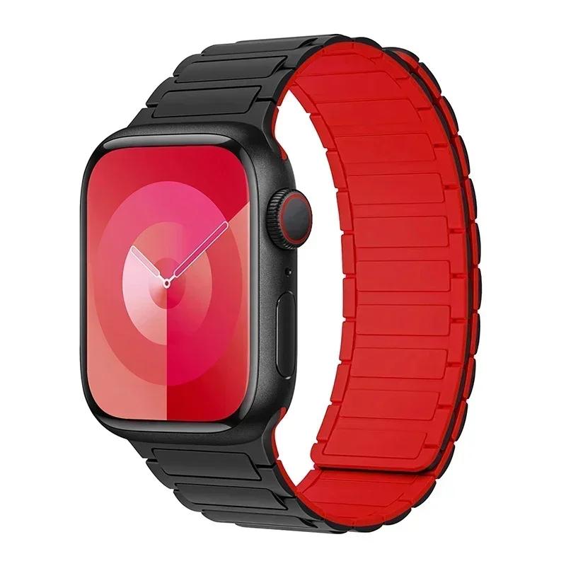 Magnetisches Schlaufenarmband für Apple Watch S10 46mm 42mm 40mm 41mm 45mm 44mm 49mm Silikonarmband für lWatch Series Ultra 2 9 8 7 6 5 4