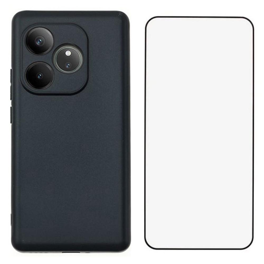 

WANLONFENG MS Series for Realme GT 6 5G TPU Case Matte Back Cover with Tempered Glass A