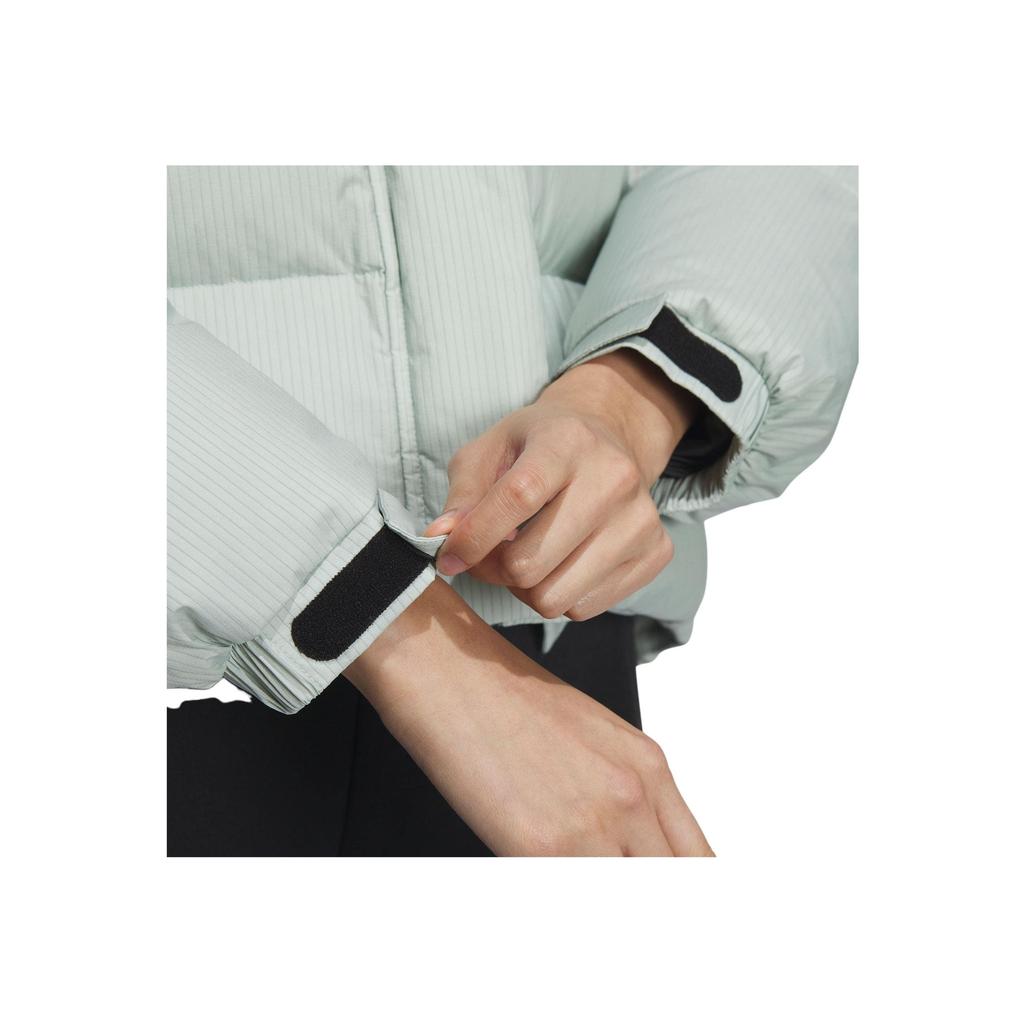 Adidas Climawarm Core Detachable Hood Puffer Jacket, Water-Resistant Women Outerwear Mint-Green IW0774