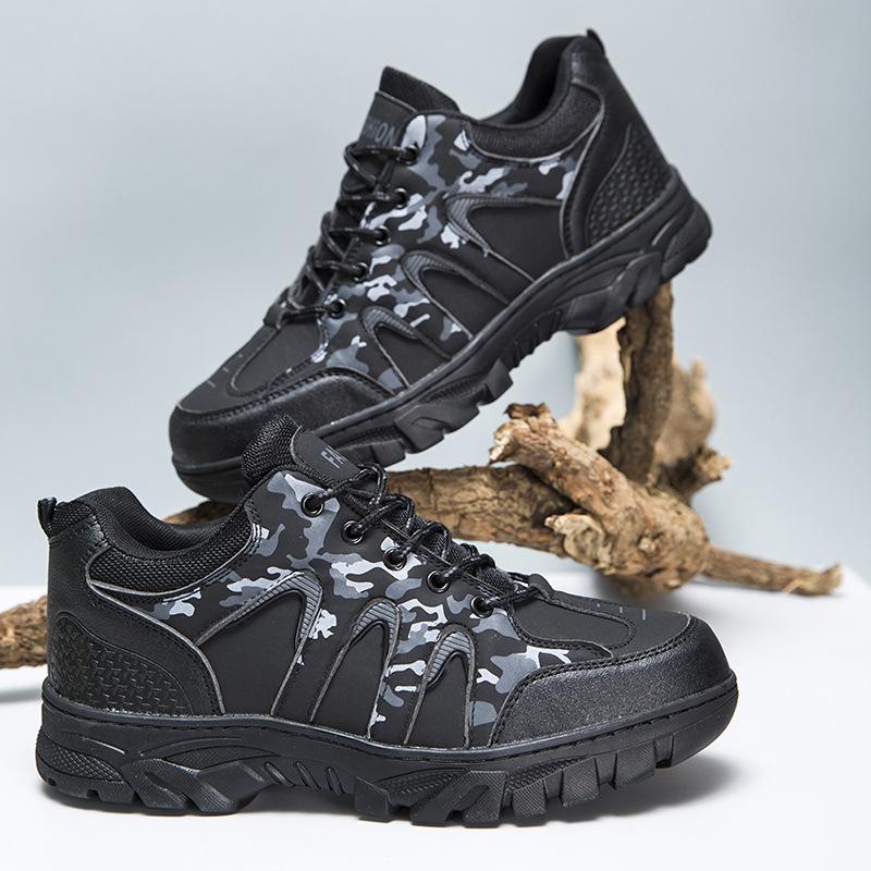 Outdoor camouflage hiking shoes spring and autumn new color matching shoes shoes lace-up sports shoes