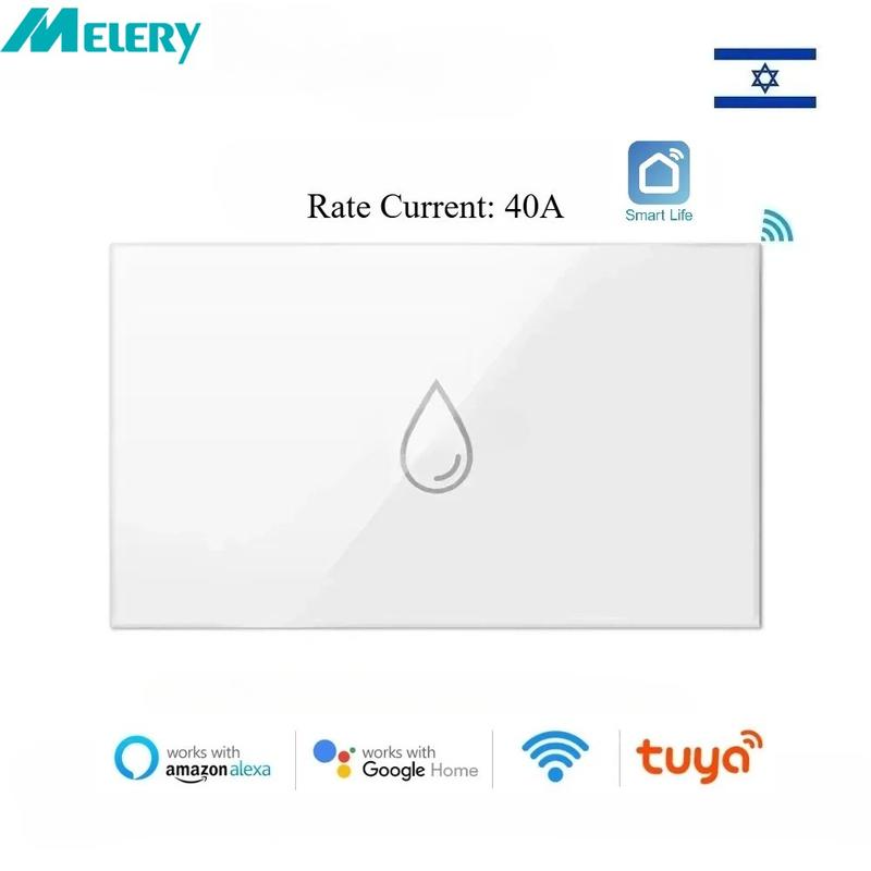 Melery Tuya WiFi Boiler Water Heater Israel Switch Smart Socket 40A Time Schedule Voice Control Google Home App Alexa Echo Dot