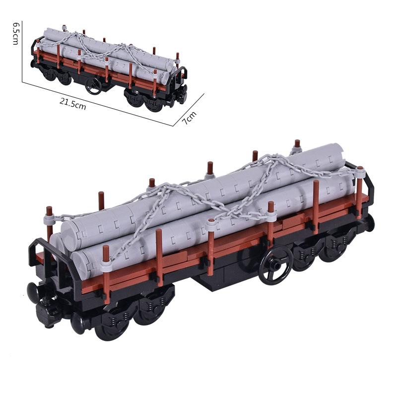 MOC City Steam Train Engine with Carriages: DIY High-Tech Modular Transport Vehicles Building Blocks Set