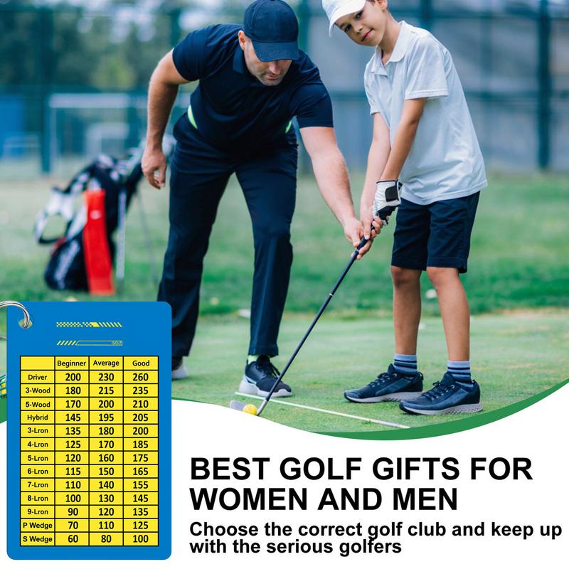 2 Pezzi Grafico Distanze Mazze da Golf Portatile Riferimento Rapido per Golfisti Scheda di Stima Distanza Foglio degli Appunti Guida da Golf