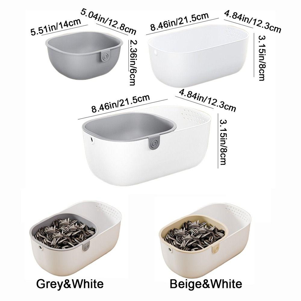 Drainable Double-Layer Fruit Drain Basket Thickened Dried Fruit Box Snack Storage Box  Kitchen