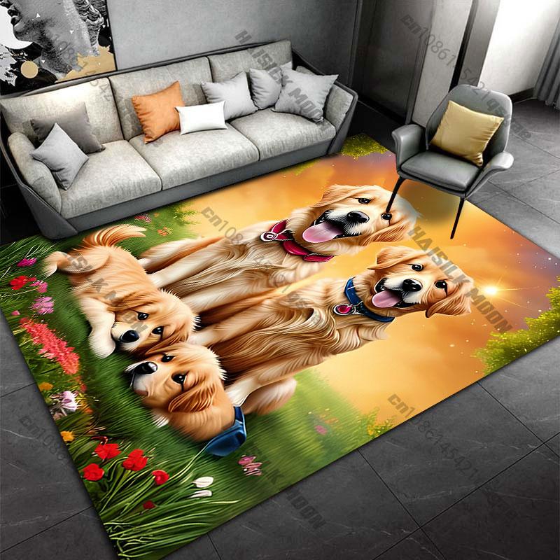 Adorable Dogs In Serene Landscape Carpet Yoga Living Room Room Decor Children's Crawling Mat Doormat Area Rug Games Mat