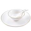 European Style Gold Rim Ceramic Dinner Plate