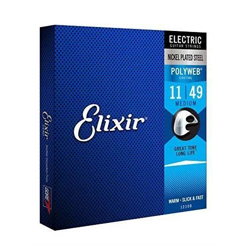 Cordes Pour Guitare Électrique - ELIXIR - 12100 - Medium - Durabilité Exceptionnelle - Anti-corrosion