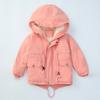 Giacca invernale per bambini, in velluto, spessa, calda, con cappuccio, a coda di rondine, antivento, fredda, in cotone, per bambini