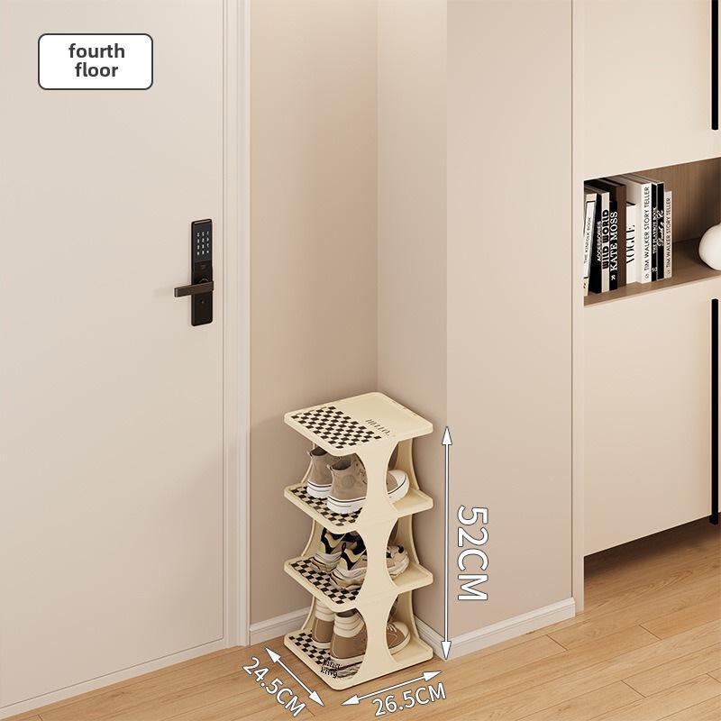 

Компактная полка для обуви — идеально подходит для небольших помещений и узких проходов — многоуровневый шкаф для хранения обуви для дома, офиса или общежития Four Layers жёлтый