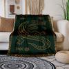 Golden Crocodile Rug with Ethnic Patterns - Unique Home DecorBlanket Flannel Throw Blanket for Sofa, Bed, Travel, Camping, Office, Couch, Ch
