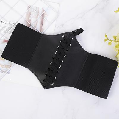 1PC Women's Elastic Belt, Fashionable Elastic Wide Waist Seal, New Casual Skirt Decorative Black Belt
