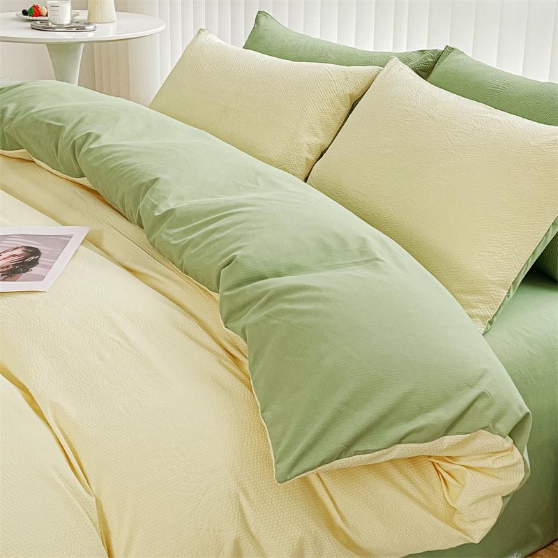 Bubble Cotton Bedding Set - Soft & Breathable Bedroom Set - Includes 1 Duvet Cover, 1 Flat Sheet, 2 Pillowcases