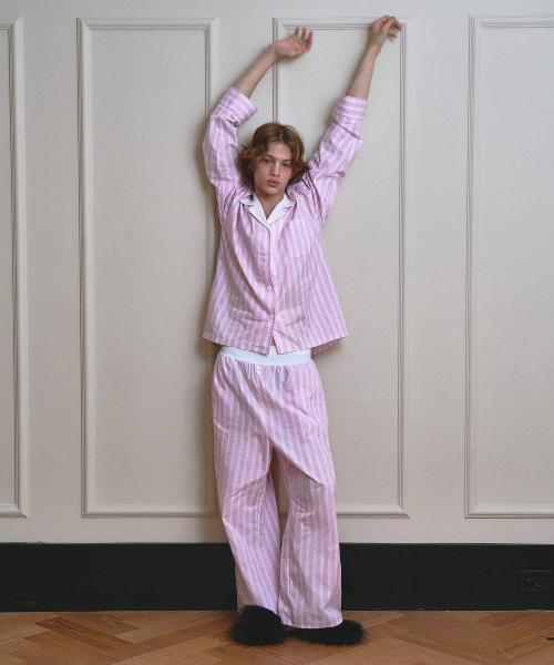 [VINAJ] Jenny Stripe Pajama Pants (Baby Pink) [Shipped from Korea] 100% Authentic S-M