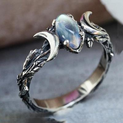 Moonlight Ring, Women's Retro Party Jewelry, Exquisite Bohemian Style Party Finger Accessories