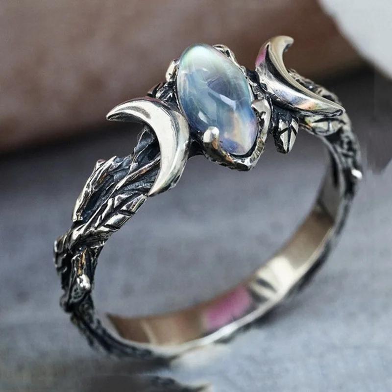 Moonlight Ring, Women's Retro Party Jewelry, Exquisite Bohemian Style Party Finger Accessories