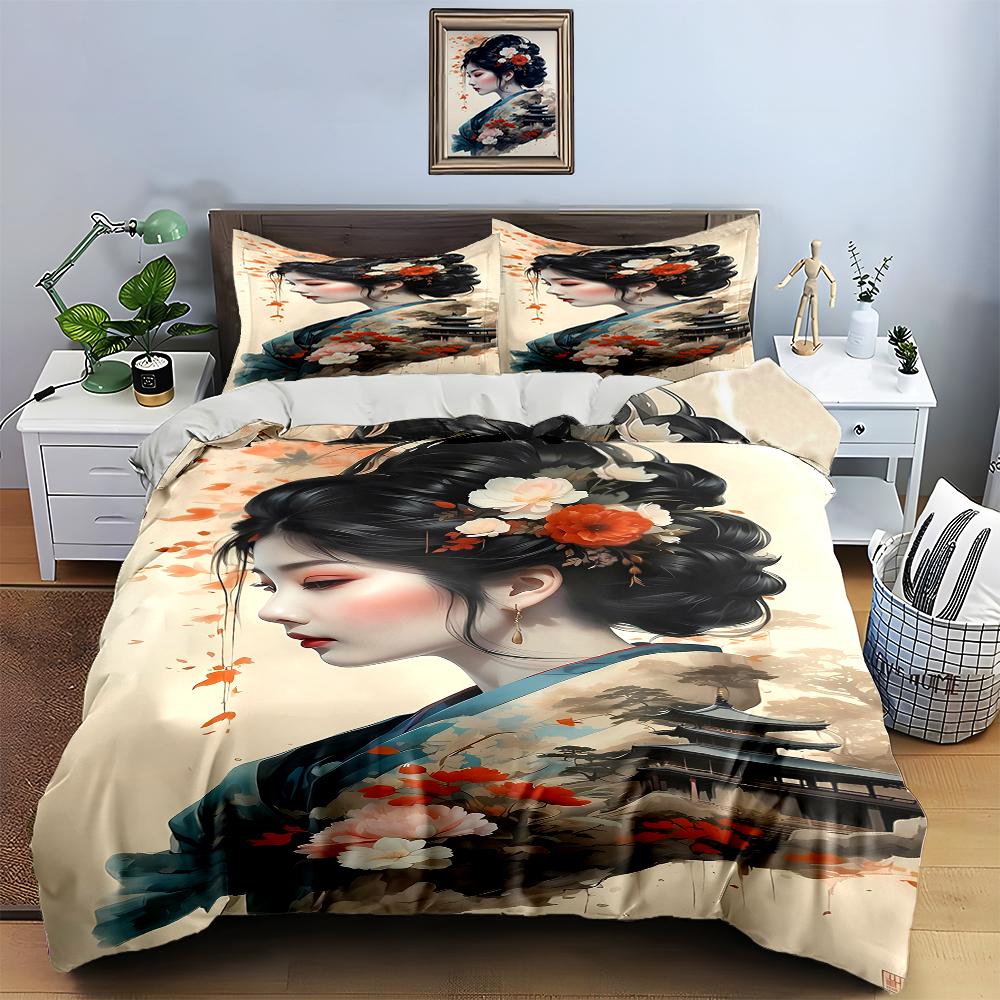 Elegant floral portrait. Bedding Duvet cover sets Duvet covers Pillowcases gifts (1 * Duvet Cover 2 * Pillowcases, without duvet insert)
