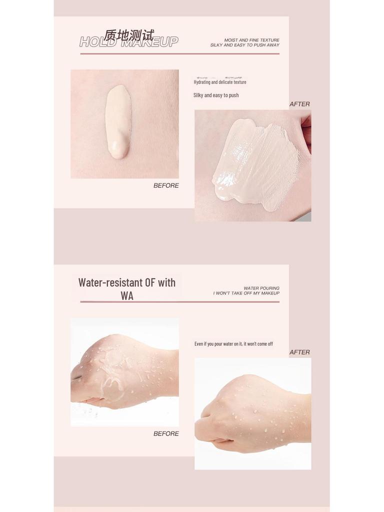 Crème coussin d'air légère à l'eau NOVO: Cache, hydrate, contrôle le sébum, résiste à l'eau, à la transpiration et dure longtemps, parfait pour les étudiants.