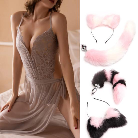1 Set Sex Pleasure Kit Enhance Intimacy Simulation Fox Tail Ear Set for Unforgettable Nights Passion