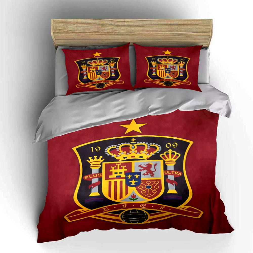 Spanien Fußballmannschaft Bettwäsche-Set Bettwäsche Bettbezug-Set Bettbezug Kissenbezüge (1 * Bettbezug 2 * Kissenbezüge, ohne Bettdecke)