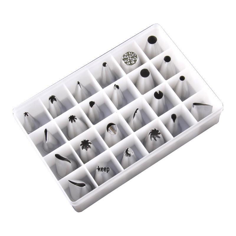24-Piece Stainless Steel Flower Icing Nozzle Set for DIY Baking