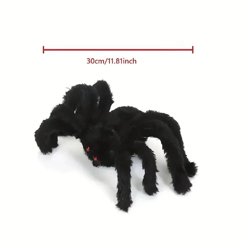 Halloween Big Plush Spider Horror Halloween Decoration Party Prop Outdoor Giant Spider Decor 30-200cm Chamber Prank Black Spider