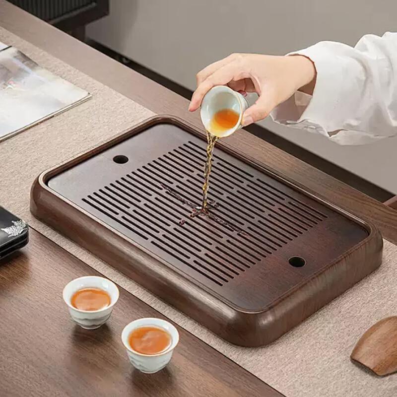 Wenbai Personal Bamboo Tea Tray with Drainage