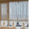 Velcro Rococo Gauze No-Punch Curtain: Light-Filtering, Sun-Protective, Non-See-Through for Bay Windows/Bedroom/Balcony.