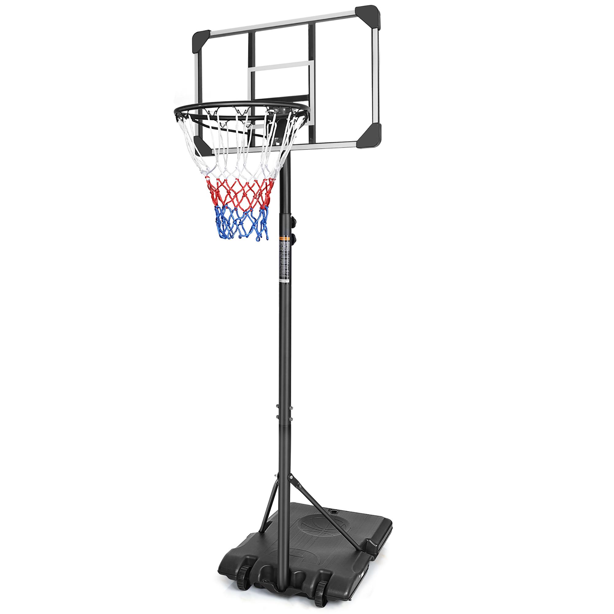 Portable basketball hoop, height-adjustable from 170