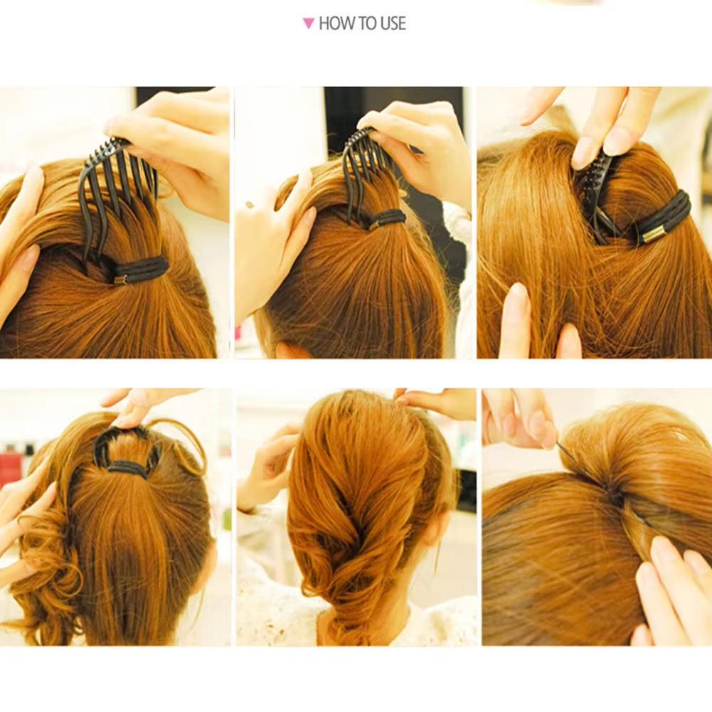 1/2/4pcs Fluffy Hair Comb Simple Ponytail Hair Clips Ponytail Heightener Girls Hair Styling Tools Elegant Hair Clip Accessory