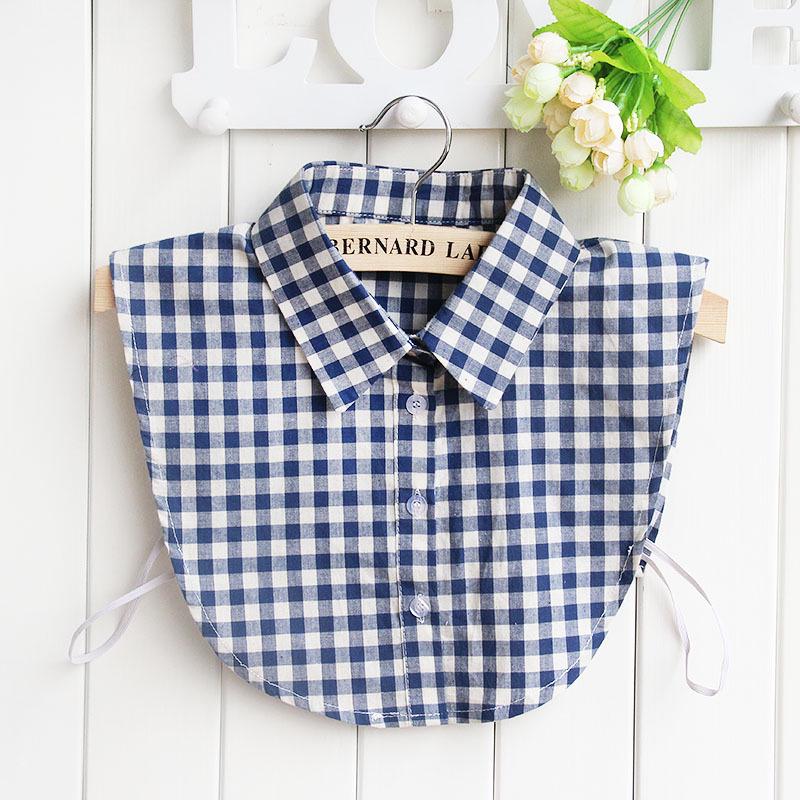 Women's Versatile Plaid Fake Collar Shirt - Korean Style Fashion Accessory
