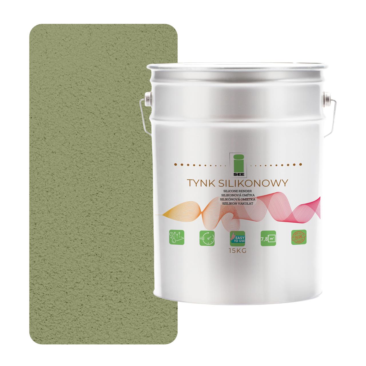 Green pistachio silicone facade plaster reinforced