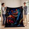 Colorful Abstract Cat Art Design Blanket - Flannel Blanket for Bedroom, Living Room, Sofa, and Nap Sofas