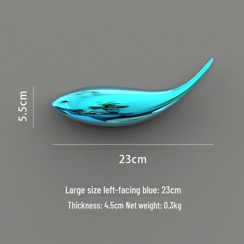 Electroplated Fish Resin Wall Hanging for Indoor Living Room