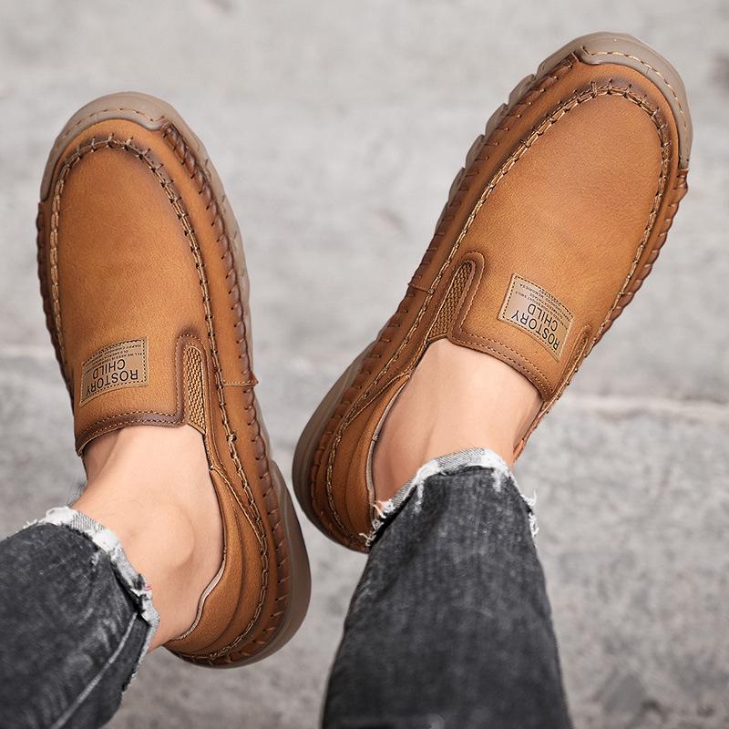 Herren Handgenähte Leder Slipper Loafer - Große Größe Freizeit Fahrerschuhe