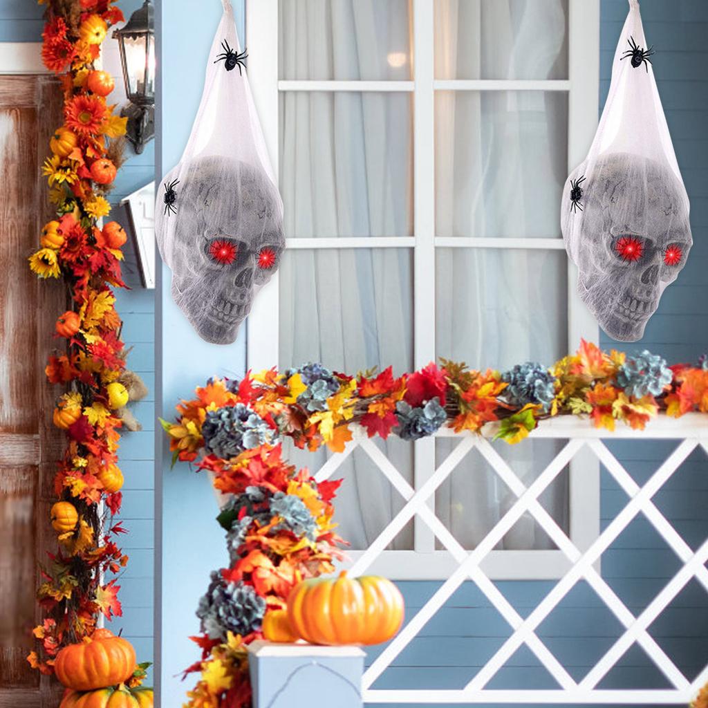 Halloween Horror Glowing Sound-Controlled With Spider Webbing - Spooky Yard Decoration