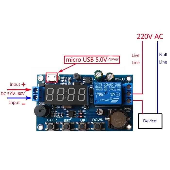 DC 5V LED Digital Real-time Relay Module Clock Control Switch Delay Timer Controller Board With Buzzer Alarm 12V 24V 48V 60V