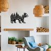 Black Bear Metal Wall Art, Mountain Tree Silhouette, Rustic Cabin Decor, Durable Outdoor Indoor Sculpture for Living Room Bedroom