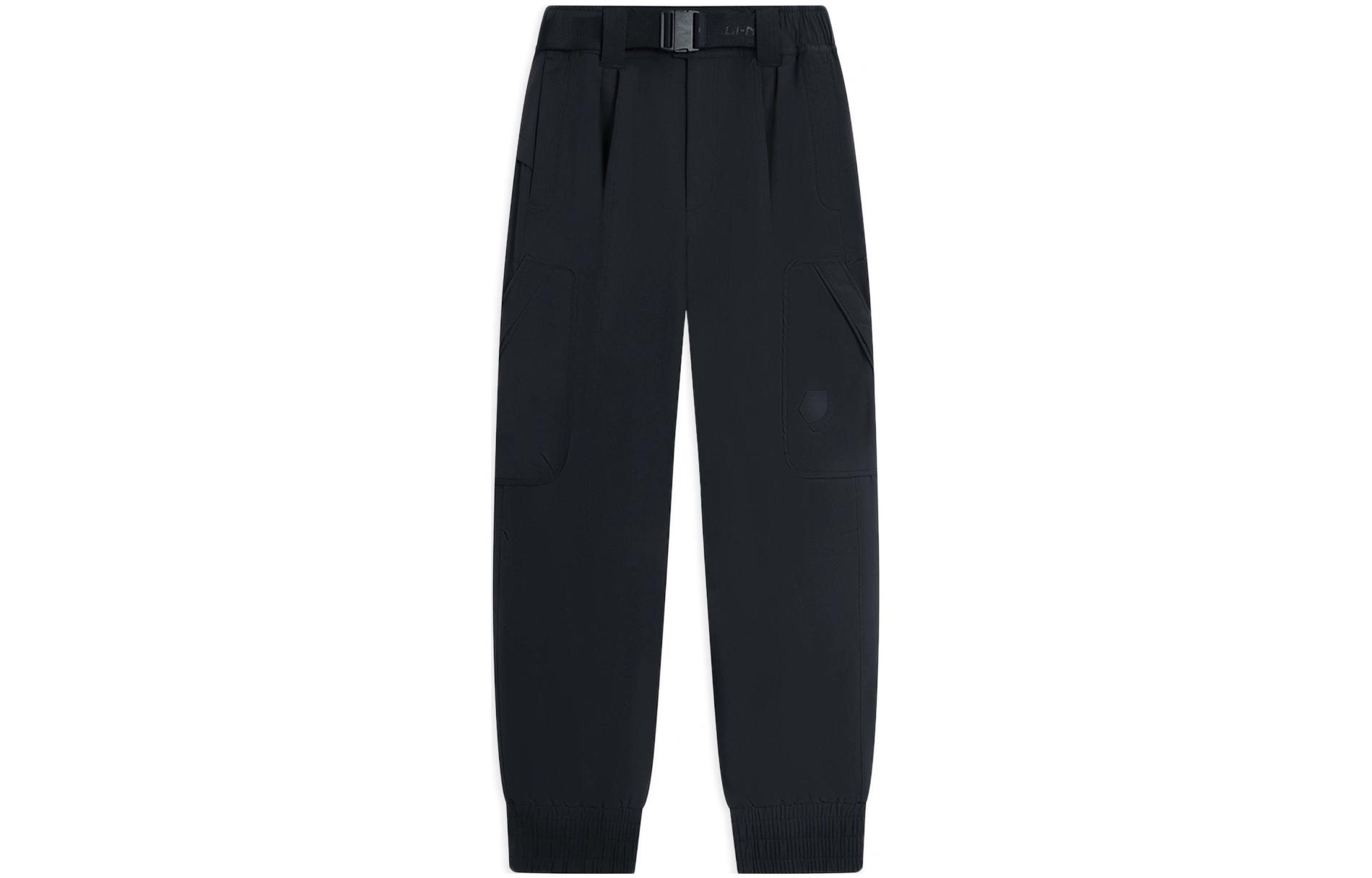 Li Ning Casual Pants Men s Black Moderate Cuffed Pants AKXSB01-1 S