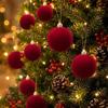 10 Stück Bordeauxroter Samt Weihnachtsbaumkugeln Christbaumschmuck, Dekorative Hängende Kugeln für den Weihnachtsbaum, Feiertags-Hochzeiten und Winter-Wohnkultur