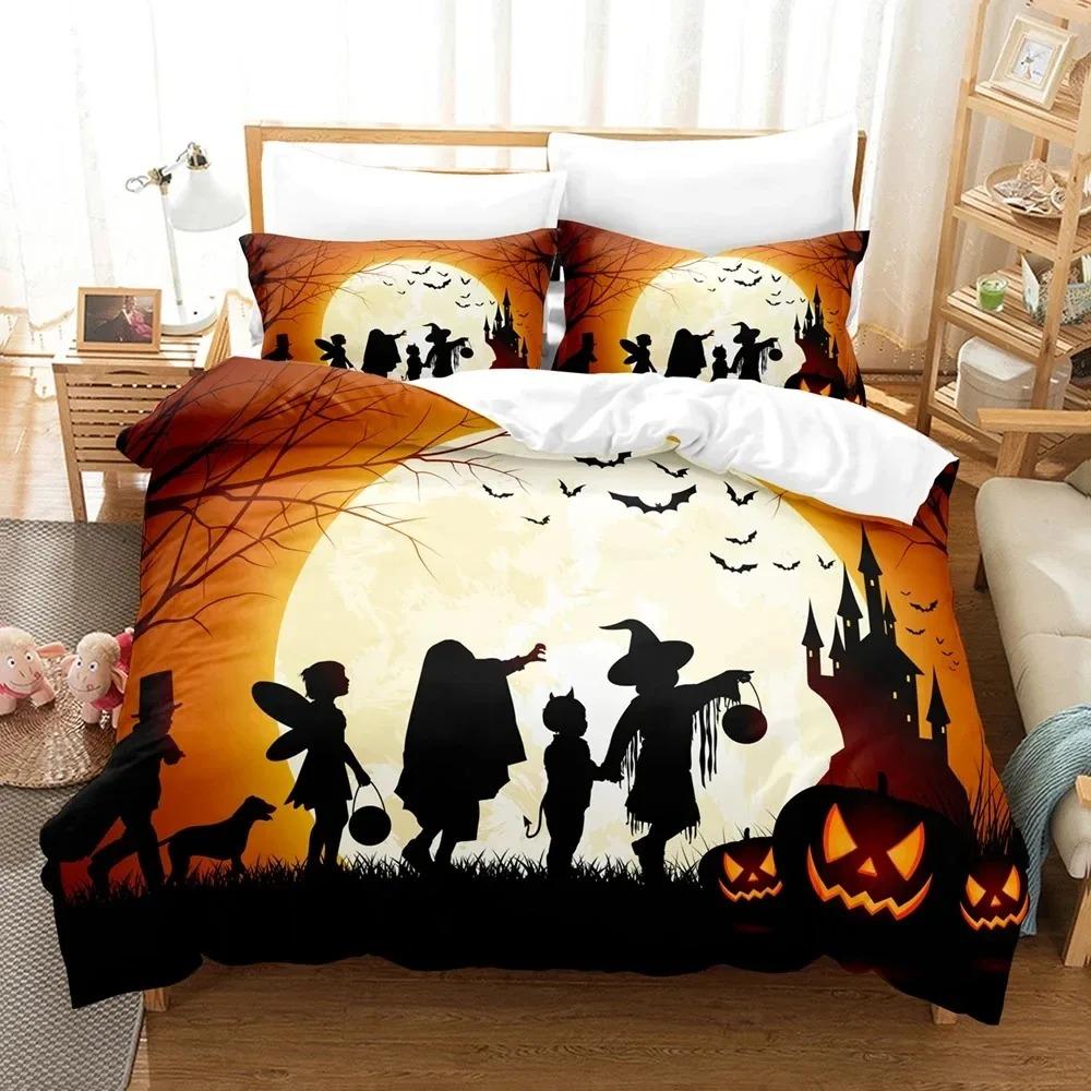3D Print All Saints Day Halloween Bedding Set Double Twin King Duvet Cover Comforter Pillowcase Boys Girls Adults Bedroom